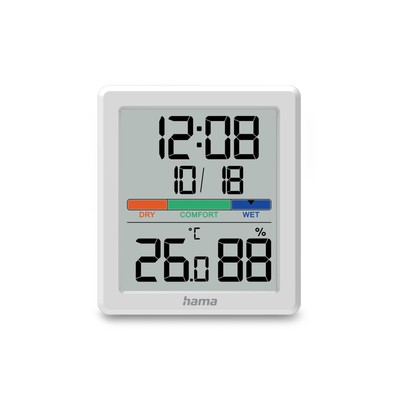 Hama Thermometer Hygrometer Innen Temperatur Digital Kalender Wecker Raumklima