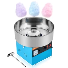 VEVOR Commercial Cotton Candy Machine Sugar Floss Maker Stainless Steel Blue