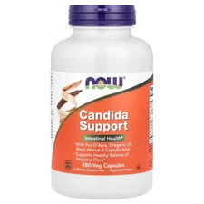 Now Foods Candida Support 180 Veg Capsules GMP Quality Assured, Kosher, Vegan,