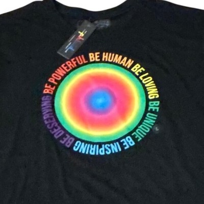 The Phluid Project Black Graphic Tee Be Powerful Be Human Be Loving Size L