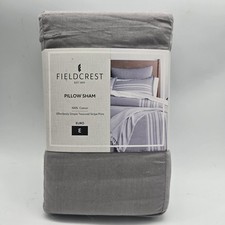 One FieldCrest Euro Dark Gray Textured Stripe Pillow Sham Square For 26 X 26
