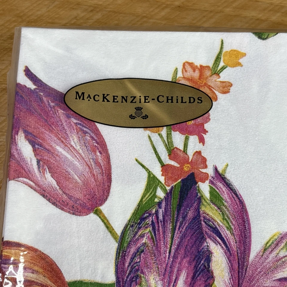 Servilletas de papel blancas MacKenzie Childs Flower Market 20 unidades nuevas en paquete 8"x8" Foto 2 de 4