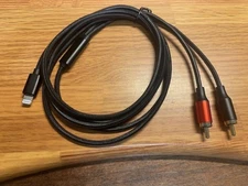 For iPhone to 2RCA Splitter Audio Cord RCA Y Adapter Hi-Fi Sound RCA 1M/3FT