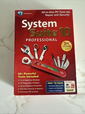 Avanquest System Suite 10 for Windows,- PC Tube-Up Repair & Security