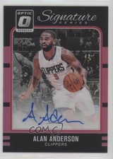 2016 Donruss Optic Signature Series Pink Prizm 25/25 Alan Anderson #40 Auto 3z3