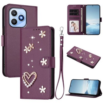 Diamond Love Wallet Case For Sony OPPO Xiaomi Flip Stand Leather Phone Cover Hot