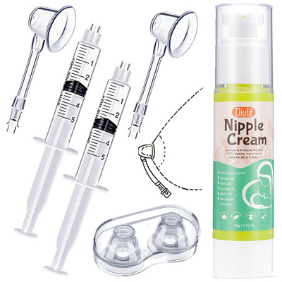 Inverted Nipple Correction Kit with Niplette Suction Device, Nipple Suckers for