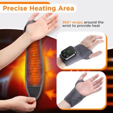 USB Electric Heated Wrist Massage Joint Vibration Relaxation Pain Relief Brace