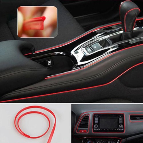 16.4ft Red Car Interior Door Gap Edge Line Molding Trim Strip Decor Accessories - Picture 9 of 12