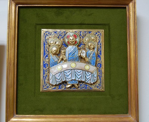 + Panel de esmalte horneado muy fino de la Última Cena + Cáliz Co + 12"x12" (H709) - Imagen 11 de 13