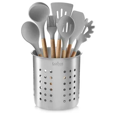 Stainless Steel Kitchen Utensil Holder, Kitchen Caddy, Utensil Organizer, Round 