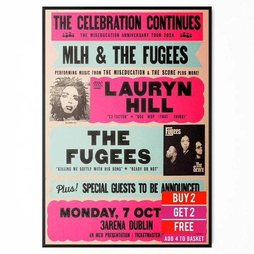 Lauryn Hill & The Fugees Concert Poster 7th October 2024 2025 Dublin Print A5-A3 - Picture 3 of 8
