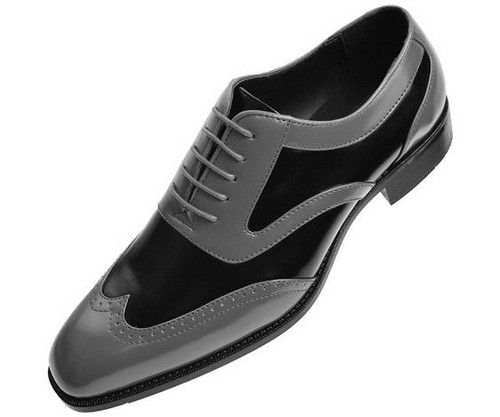 Handmade Men Black And Gray leather 