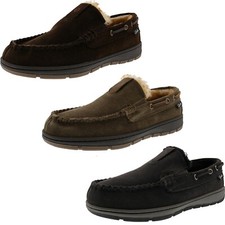 CLARKS MEN'S JUSTIN MOCCASINS INDOOR/OUTDOOR WINTER SLIPPERS