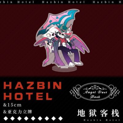 15cm 2pcs Hazbin Hotel Husk Angel Dust AD Acrylic Stand Figure