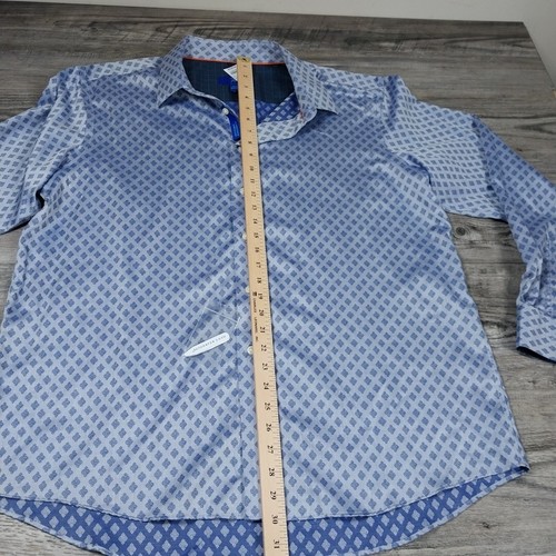 Egara Mens Shirt 2XL NWT Blue Pattern Stretch Non Iron Button up MSRP $104.00 - Picture 9 of 16