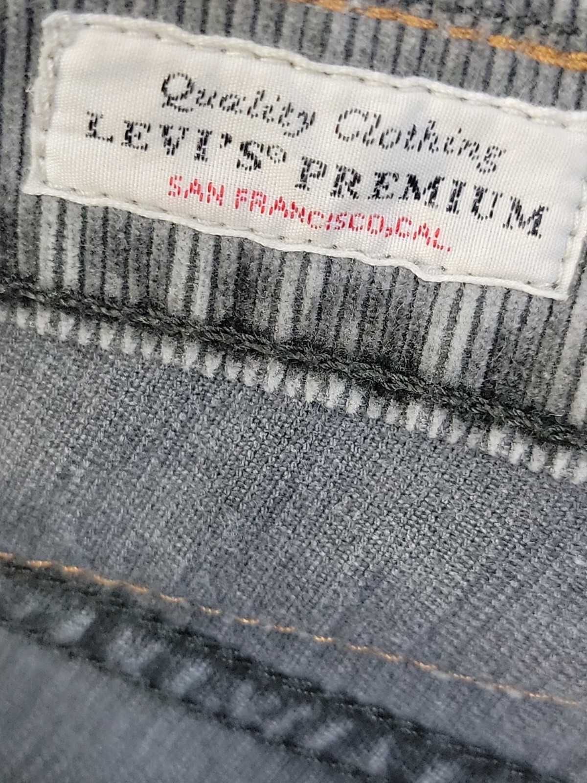 Levi's 511 Premium Big E Gray Corduroy Pants Size 34x32 #P1 thumbnail 8