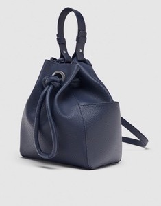 navy blue bucket bag