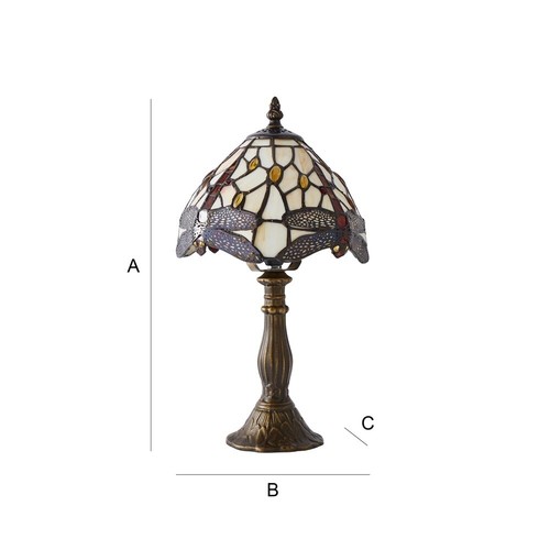 Stained Glass Table Lamp Traditional Mosaic Shade Handcrafted Living Room Light - Picture 11 of 13