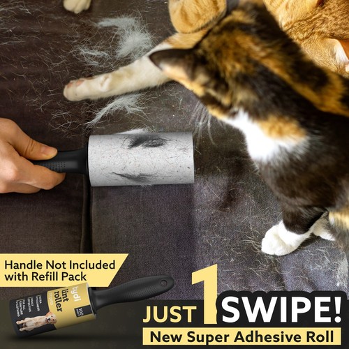 Lint Remover Roller Refill 600 Clothes Dog Hair Sticky Sheets Pet Cat Fluff Dust - Picture 5 of 8