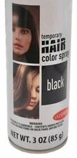 Lot of 3 Temporary Hair Color Spray On Wash-Out 3oz Very BLACK Goth Cosplay