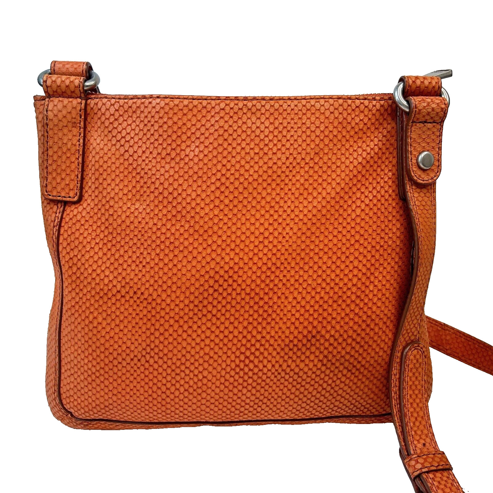#FOSSIL Maddox Orange Python Leather Crossbody Me… - image 2