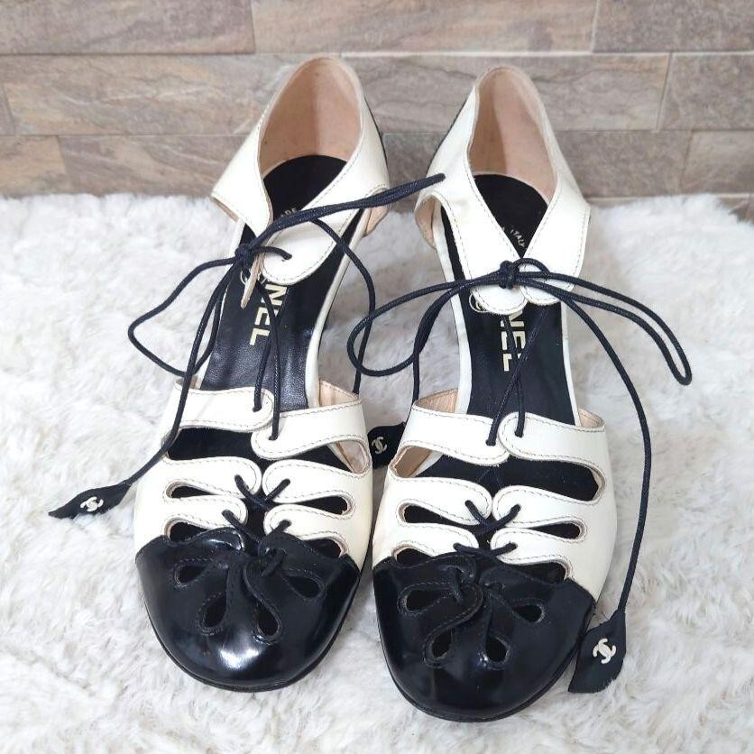 靴 CHANEL Backside Coco Mark Patent Pumps CHANEL Coco Mark Patent Leather Heel Pumps 21.5 | eBay