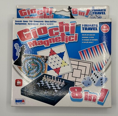Format Reise Schach Spiel, Dame, Tria, Grandpremio, Gänsespiel ... 8in1