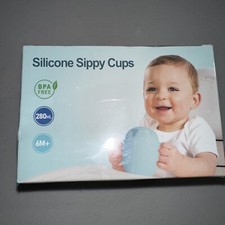 Silicone Sippy Cup Training Cup for Baby 6 months,Soft Baby Cup with Straw Spill