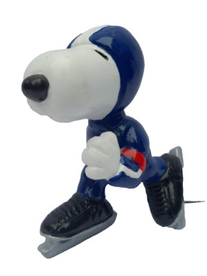 Vintage 1984 Snoopy Olympia Speed Skater Figur von DETERMINED PRODUCTIONS PEANUTS