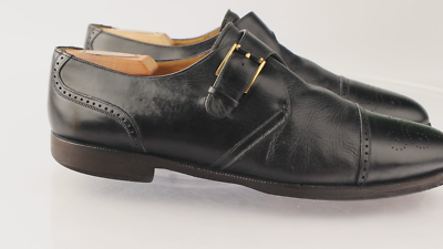 Mezlan Mens Athens Monk Strap Loafer Size 10 M Black Leather 