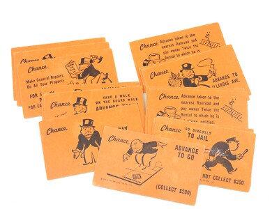 Monopoly Chance Cards 16 - 1961 Milton Bradley Replacement Game