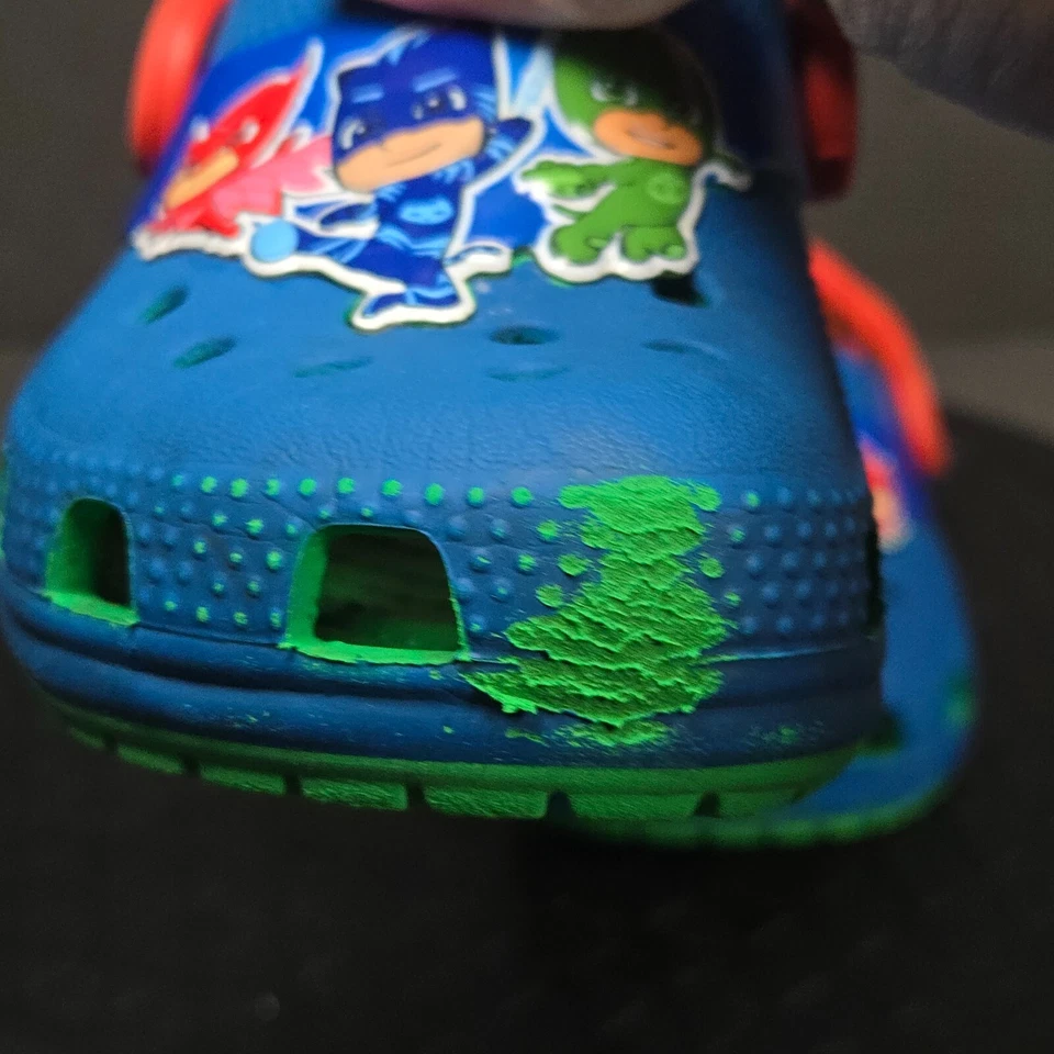 Crocs x PK Masks Classic Clogs Toddler Sz 8 Blue Red Green Rubber Slip On Shoes - Image 3 of 4