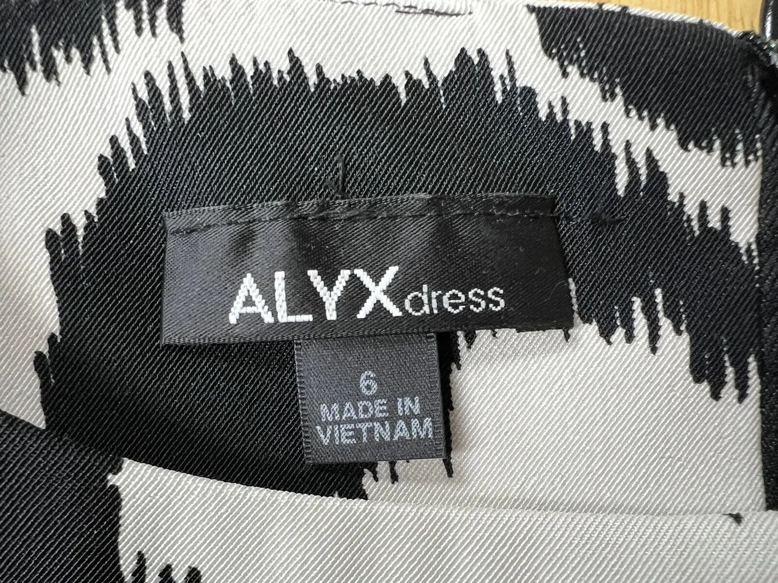 Abito ALYX donna taglia 6 bianco e nero senza maniche zip girocollo tubino