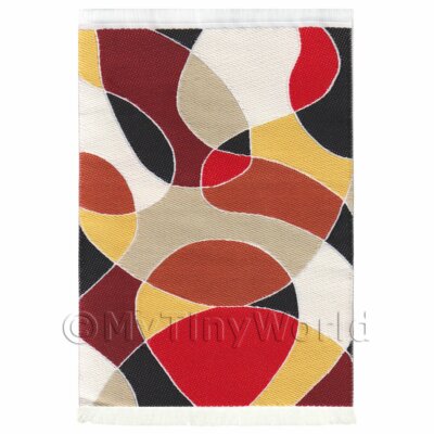 Puppenstube Art Deco kleiner rechteckiger Teppich / Rug 