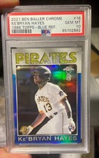 2021 Ben Baller Chrome Ke'Bryan Hayes 1986 Blue Refractor /75 PSA 10 Topps Pop 1