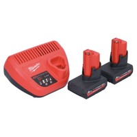 Milwaukee M12 HNRG-502 Akku Starter Set 2X HB5 High Output 12 V 5,0 Ah + Lader