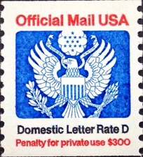 US #O139 MNH 1993 D Stylized Eagle Shield Arrow Stars Official Mail Coil
