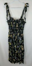 Free People Isla Midi Dress, Black Multi, Women's XS