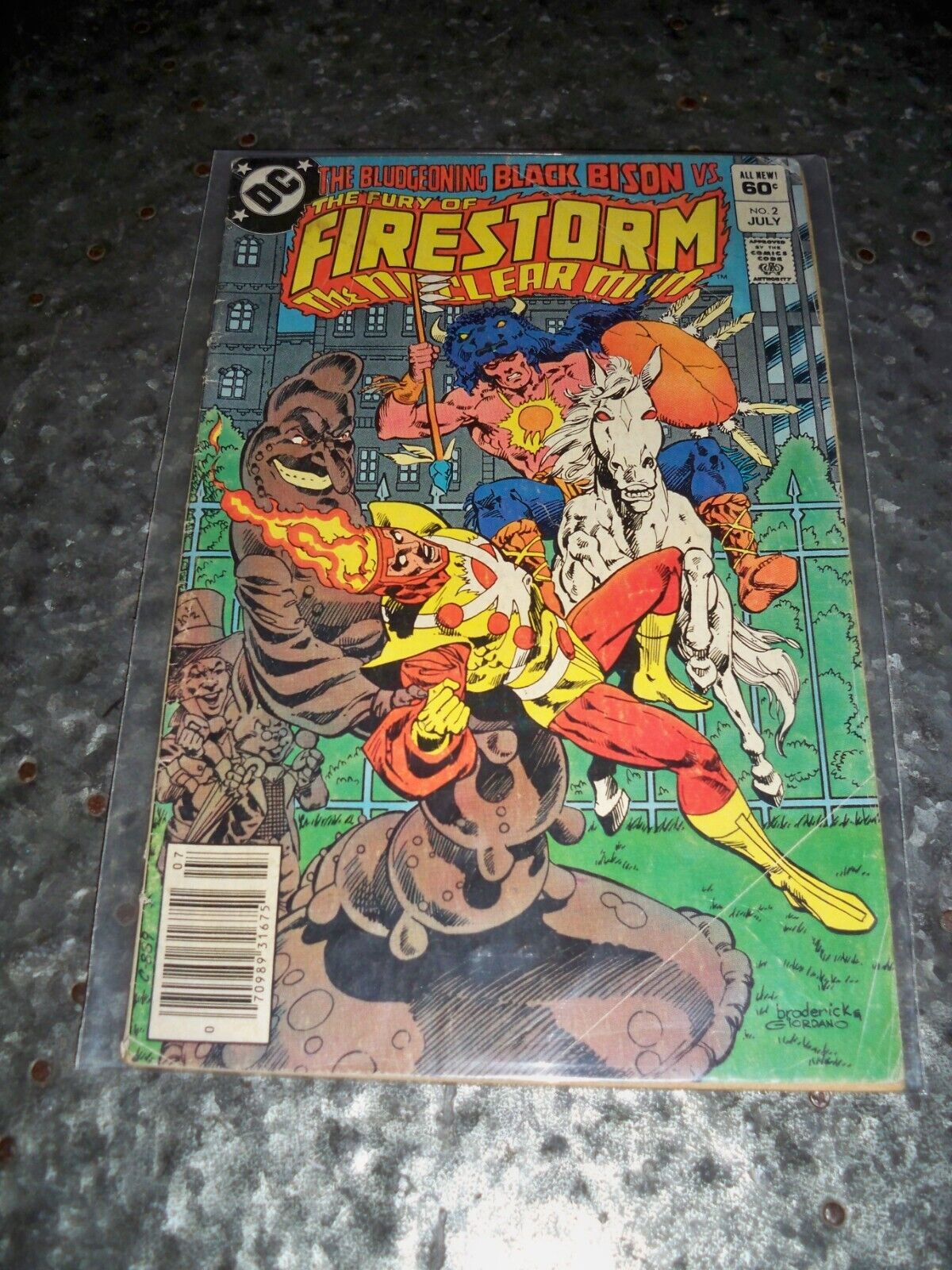 Fury of Firestorm Bagged #2 1982 DC Comics fold on cover MEDIUM GRADE