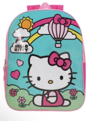 Hello Kitty Sanrio backpack Hot Air Balloons Pink 15 inch School Bag SHIPS FAST