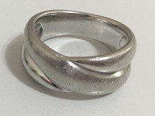 Vintage Solid Sterling Silver Unique Ring 9mm Wide Band Women Size 6.5