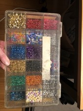 Plastic Pony Beads Glitter Assorted Colors