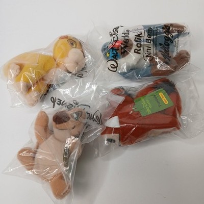 Vintage Kellogg's Disney Lion King Mini Bean Plush Pumbaa, Simba, Timon & Rafiki