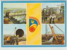 Postcard Natural Gas Road USSR, Central Construction Section, FDJ, 4 Views 1988