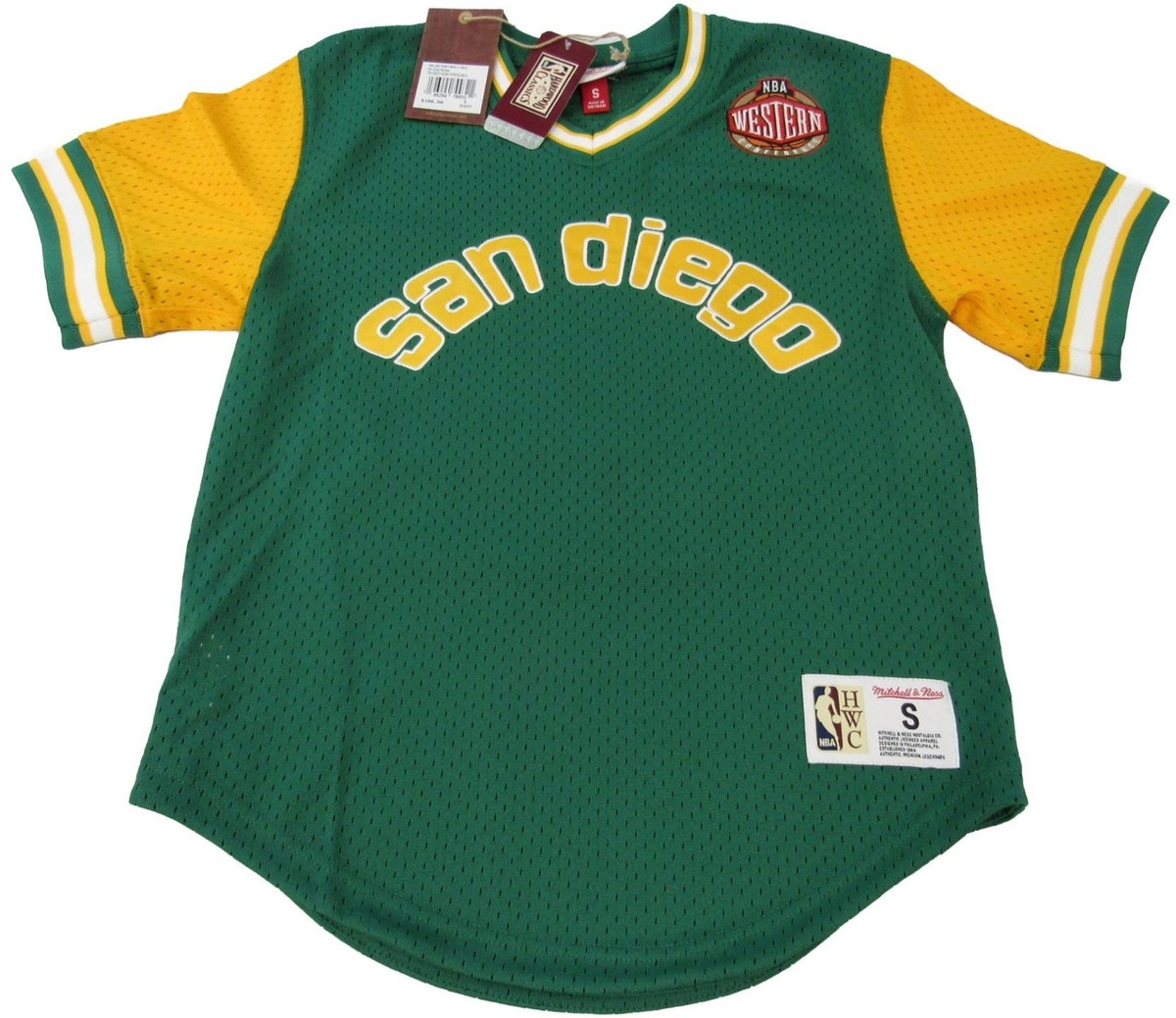 New Throwback San Diego Rockets Men Sizes Mitchell & Ness V-Neck