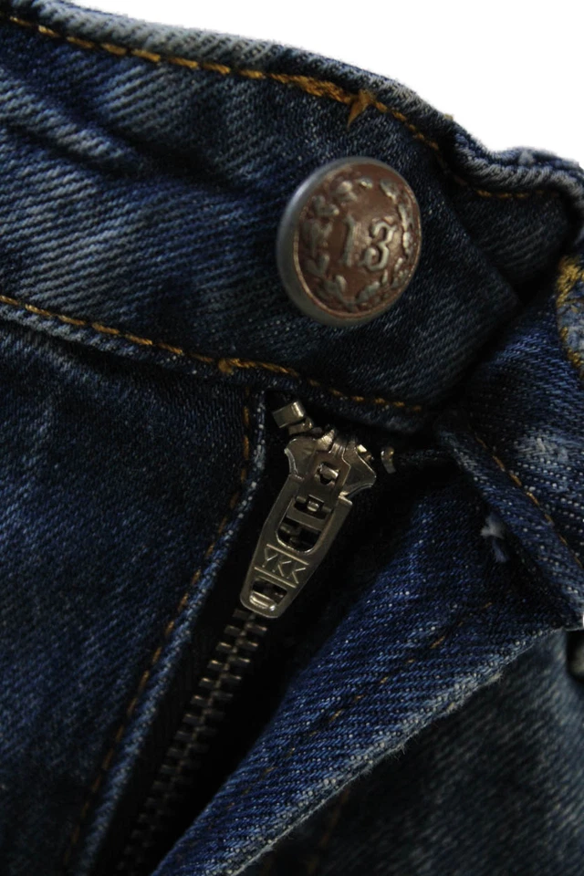 Pantalones de mezclilla para mujer R13 recortados rectos azules tiro medio talla 27 Foto 4 de 4