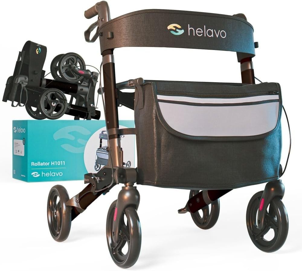 Rollator Alu Leichtgewichtsrollator klappbar Laufhilfe Gehhilfe Gehwagen Helavo