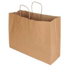Brown Kraft Paper Grocery Shopping Bag 16  L x 6  D x 12   H - Case of 100