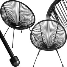 tectake® Acapulco Garden Chairs - Set of 2 in Egg Shape Retro String Design - Ou